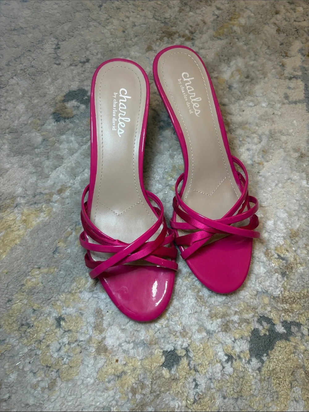 Hot Pink Strappy Kitten Heels